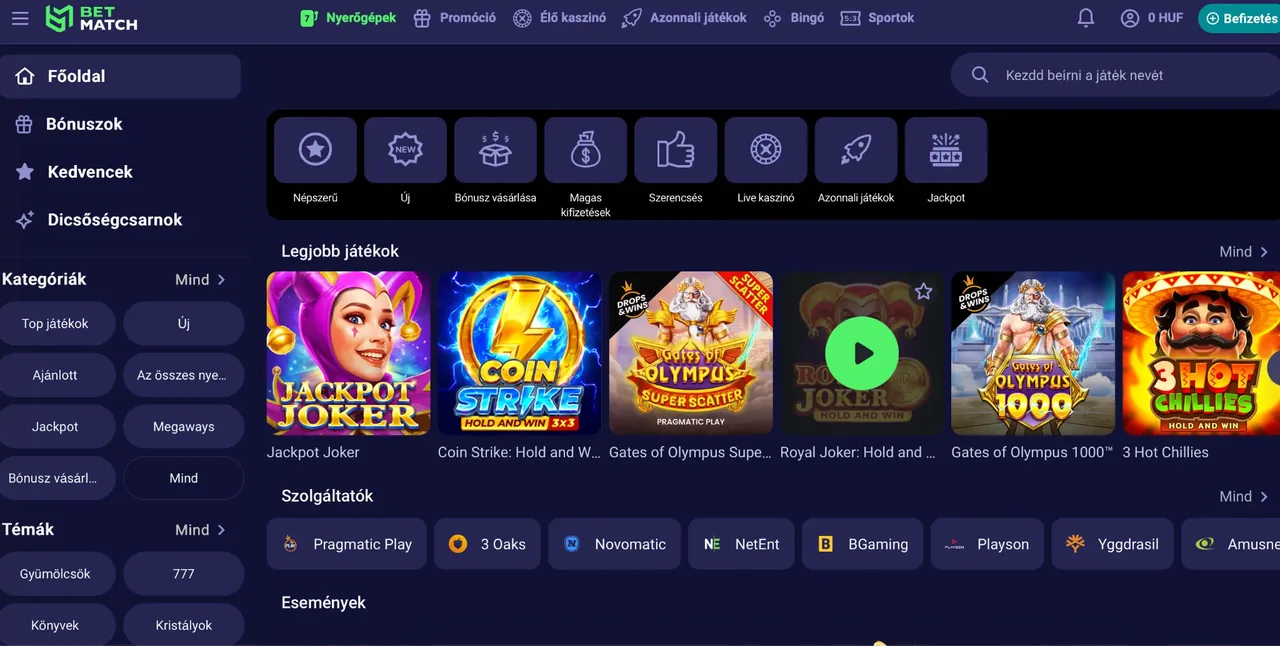 Betmatch interface
